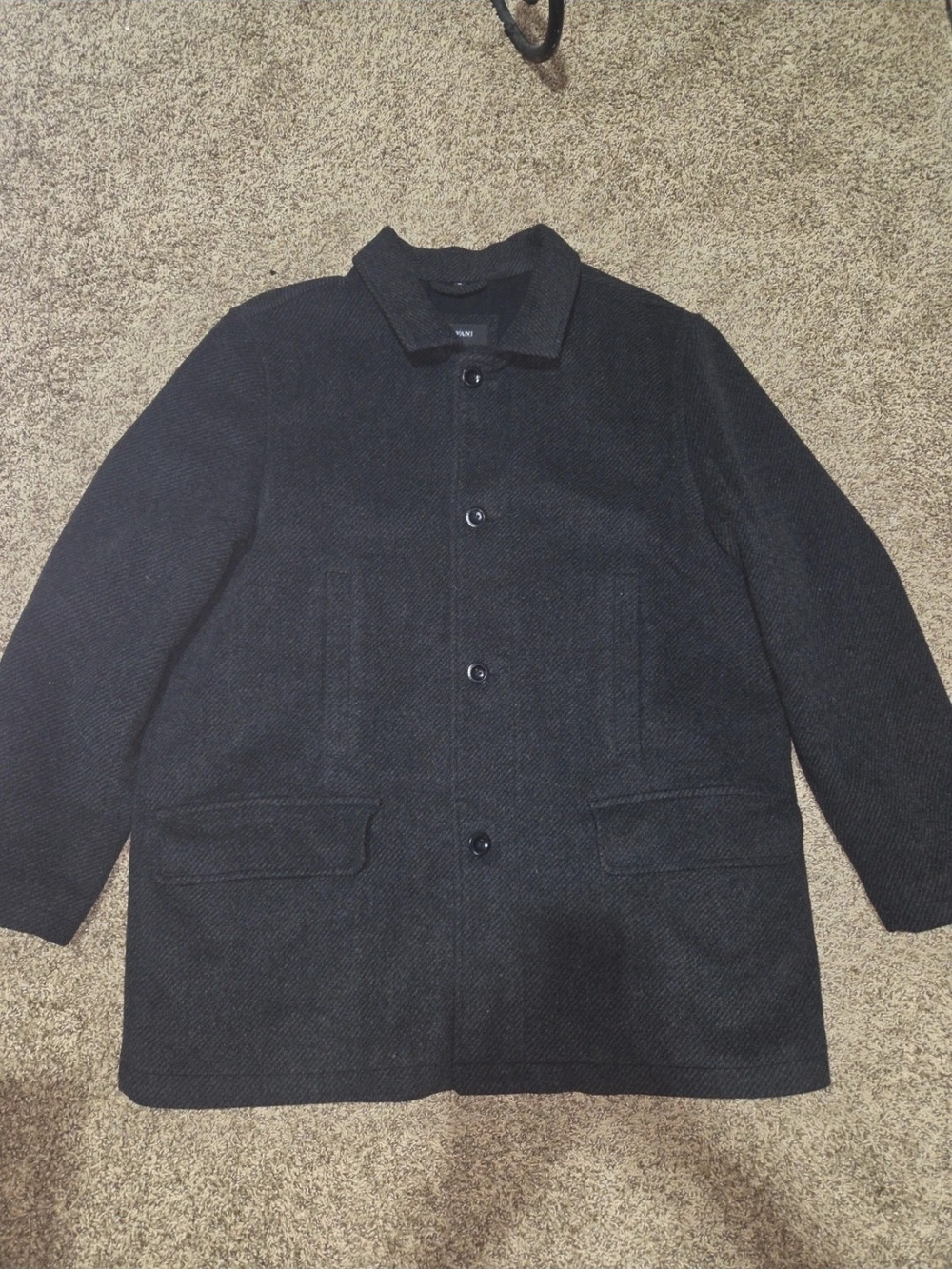 - Alfani Men's Black Wool-Blend Pea Coat